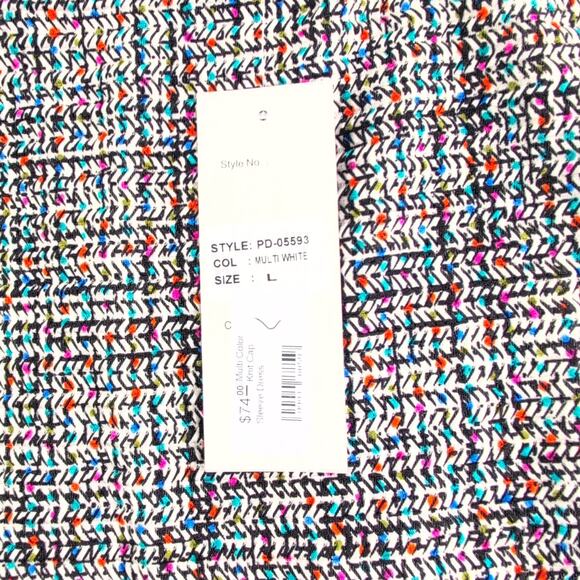 Papillon NWT Fit & Flare Twee Coquette Chevron Confetti Belted Dress Women's Med - Picture 5 of 8